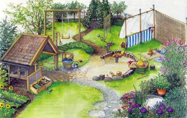 Создание детской площадки на садовом участке